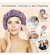 4 PCS Double Layers Waterproof Shower Caps - Printed Color