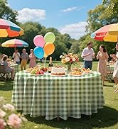 Sage Green and White Round Checkered Tablecloth 84 × 84 Sage Plaid Table Cover disposable tablecloth