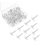 Lunies 100 PCS Clear Push Pins, Plastic Thumb Tacks for Wall, Wall Tacks for Hanging, Standard Cl...