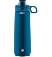 Pogo Active Vacuum Insulated Stainless Steel Water Bottle with Leak Proof Chug Lid and Silicone C...