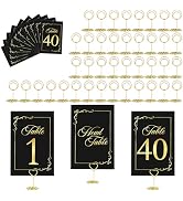 JOYIT 41 Sets Wedding Table Number 1-40 and Head Table Card with 41 Pcs Table Number Holders, Bla...