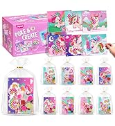 JoyCat 24 Pack Unicorn Party Favors for Girls, Mess-Free Craft Kits for Kids Ages 4-9, DIY Poke A...