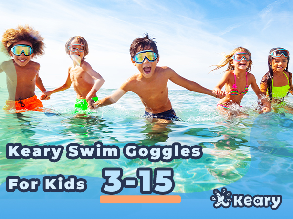 keary swim goggles for kids 3-15-