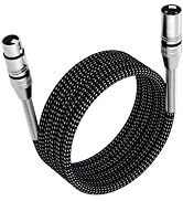 FIBBR XLR Cable 6ft/2M, Microphone Cable Nylon Braided XLR Male to Female Heavy Duty Balanced Mic...