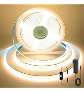 AUZIWE COB LED Strip, Warm White LED Strip Lights 16.4ft, 3000K COB LED Light Dimmable LED Strip,...