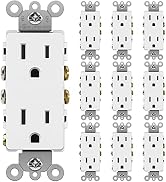 BESTTEN 15 Amp Decor Electrical Wall Outlet Receptacle, Non-Tamper-Resistant, 15A/125V/1875W, for...