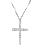 Elurent 18K Gold Plated Cross Pendant Necklace for Women, Elegant Mother of Pearl Medallion with ...