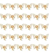 Wecoe 30 Pcs Small Gold Butterfly Hair Clips Tiny Mini Claw Clips Cute Decorative Hair Clips Flow...