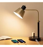 Starstrips Desk Lamp with Dual USB Charging Port, Heavy Duty Metal Task Light, 340 Degree Swivel ...