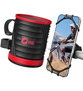 LEAF POND Bike Water Bottle Holder & 360 Rotation Phone Mount for Handlebar | Secure Grip Cup wit...