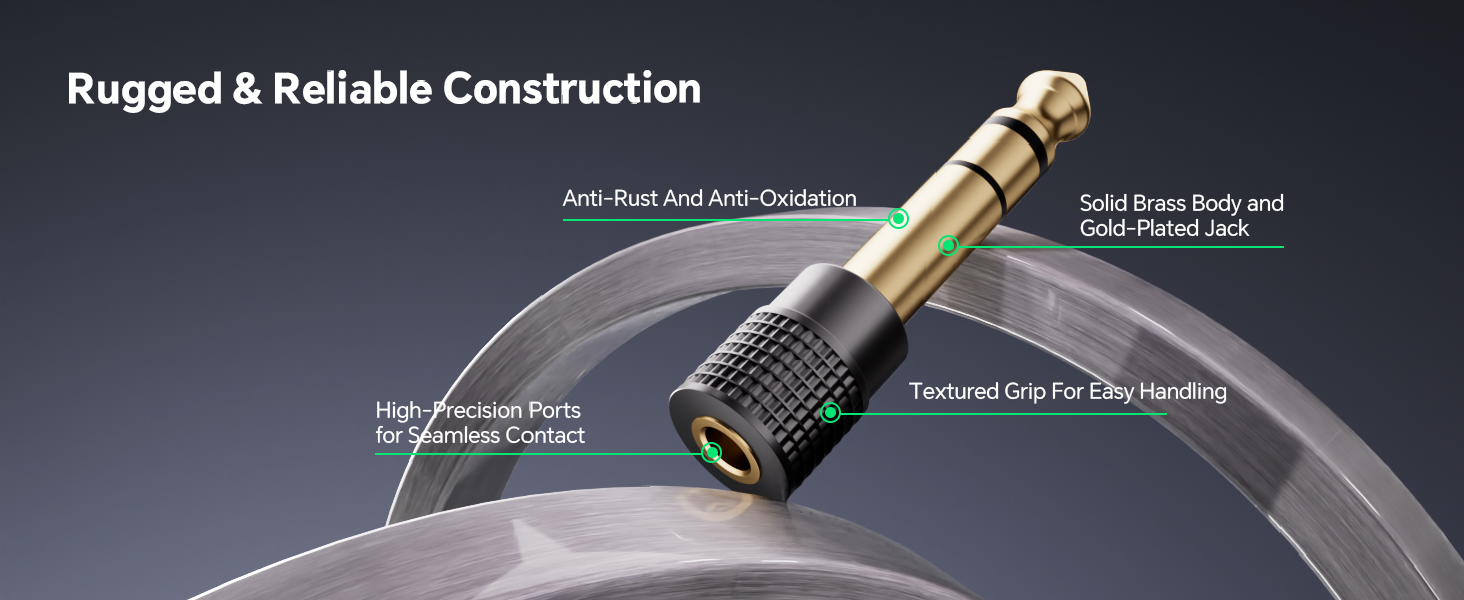 VCELINK 6.3mm to 3.5mm audio dapter rugged & reliable