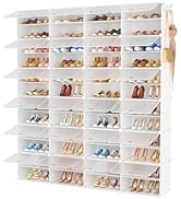 BrFoYu Shoe Rack Organizer 12 Tier Shoe Storage Cabinet with Door 96 Pair Tall Shoes Rack Expanda...