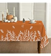 Horaldaily Fall Tablecloth 60x84 Inch Rectangular, Thanksgiving Autumn Harvest Orange Wild Flower...