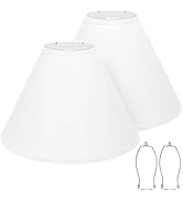 White Lamp Shades Set of 2, Empire Large Lamp Shades for Table Lamps Floor Lamps, 6" Top x 16" Bo...
