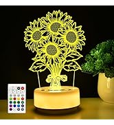 Sunflower Flower Gifts Night Light for Kids-Flower Decor Lamp for Bedroom Living Room, 14 Color w...