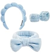Ztomine Headbands for Women - Spa Headband and Wristband Set - Headband for Washing Face,Facial M...