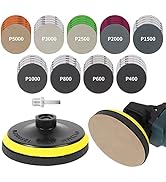 Pomsare 45PCS 5 Inch Wet Dry Sanding Discs Kit with Hook and Loop Backing Pad 5/8-11 and Foam, An...