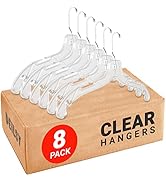 Clear Plastic Hangers 8 Pk Shirt Hangers Crystal for Clothes Hangers Hangers Space Saving Heavy D...