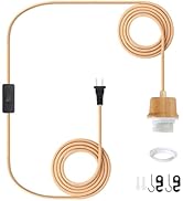 LYOOWNG Plug in Pendant Light Cord, 15FT Weaved Plug in Hanging Light Cord Kit with On/Off Switch...