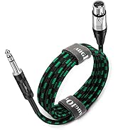 Augioth XLR Female to 1/4 Cable 10ft, Balance 6.35mm TRS Plug to 3-pin XLR Female, Quarter inch T...