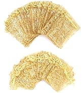 Staruby Organza Gift Bags Gold Sheer Organza Bag 50Pcs 4x6 Inch and 50Pcs 5x7 Inch Mesh Favor Bag...
