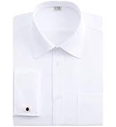 J.Ver Men's French Cuff Dress Shirts Regular Fit Long Sleeve Spead Collar Metal Cufflink