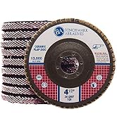 Benchmark Abrasives 4.5" x 7/8" Ceramic Flap Discs T29 (Angled) for Stainless Steel & Heat Sensit...