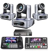 Tenveo PTZ Bundle/Kits - 20X AI Auto Tracking NDI PTZ Camera(*3) with SDI/HDMI/USB3.0/LAN(PoE), 7...