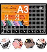 Density-upgraded 18"x12" Self Healing Cutting Mat, Idemeet Rotary Sewing Mat for Crafts, 5-Ply Bl...