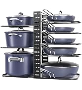 ORDORA Pots and Pans Organizer: Under Cabinet, Adjustable 8-Tier Pot Organizers inside Cabinet, K...
