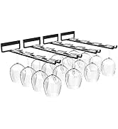 baowenbei 11.8 Inch Wine Glass Rack,Set of 4 Stemware Wine Glass Hanging Rack, Metal Wine Glass H...