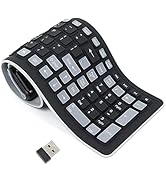 Seaciyan Wireless Silicone Keyboard, Portable Foldable Roll Up Soft Rubber Keyboard, Perfect for ...