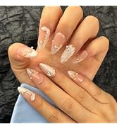 AKA Unicorn 10Pcs Handmade Press On Nails Short Almond,Nude Pink Acrylic Nails,Luxury Nail Press ...