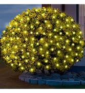 Meteds 6Ftx4Ft LED Christmas Net Lights Green Wire,Connectable UL Certified Waterptoof Net Lights...
