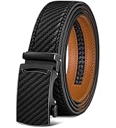 KEMISANT Belt Men, Sliding Ratchet Belt Genuine Leather For Gift Mens Dress Pants Oxfords,Size Ad...