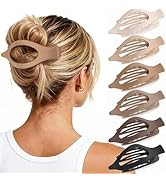 Oeusnael 6 PCS Large Flat Hair Clips for Women Girls, French Concord Lay Down Flat Claw Clips for...