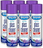 Sprayway Glass Cleaner Lavender Scent Foaming Aerosol Spray, 19oz, Pack of 6 | Ammonia-Free, Stre...