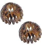 Coffee Vintage Bird's Nest Bun Maker Hair Claw, Simple Women Temperament Ponytail Holder Hair Loo...