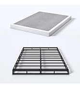 YORMDMO 4 Inch Queen Box Spring, Low Profile Queen Size Box Spring Only, Sturdy Metal Frame Mattr...