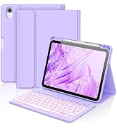 aMZCaSE for iPad A16 11th 10th Generation Case with Keyboard - 7 Colors Backlight Detachable Foli...