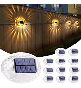 LYHOPE Solar Fence Lights Outdoor, IP65 Waterproof Solar Lights for Outside, 12 Pack Solar Deck L...