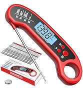Meat Thermometer Digital, Instant Read Meat Thermometer for Grill and Cooking, Waterproof Food Th...