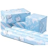 RUSPEPA Wrapping Paper Rolls for Baby Shower, Birthday- 17 inches x 10 feet per Roll, Total of 3 ...