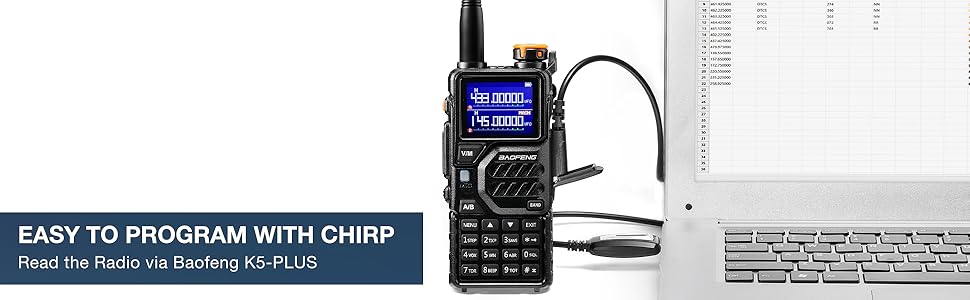 Easy to program the K5PLUS with official CPS or CHIRP, choosing model BAOFENG K5-Plus