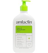AmLactin Daily Nourish Therapeutic Body Lotion for Dry Skin - No-Scrub Exfoliator and Moisturizer...