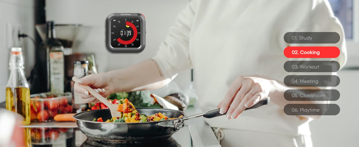 Creaviva digital visual timer kitchen cooking