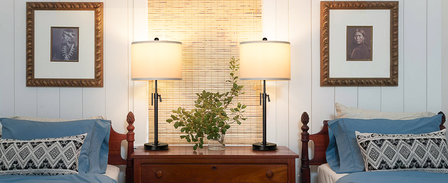 bedside table lamps set of 2