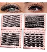 Azenlo Cluster Lashes Eyelash Clusters 30D+40D+60D+80D Lash Clusters Wispy Individual Lashes D Cu...