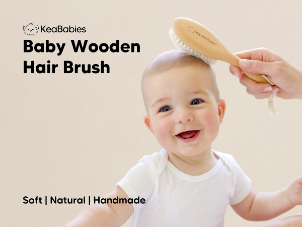 baby hair brush comb newborn set wooden goat bristles cradle cap boys girls toddlers hairbrush