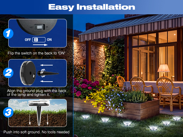 Solar Ground Lights Outdoor Waterproof